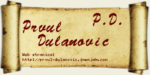 Prvul Dulanović vizit kartica